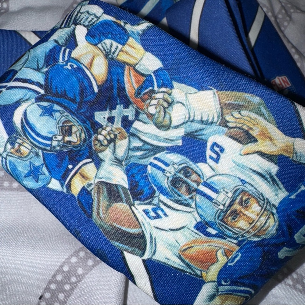 Blue Football Themed Tie
